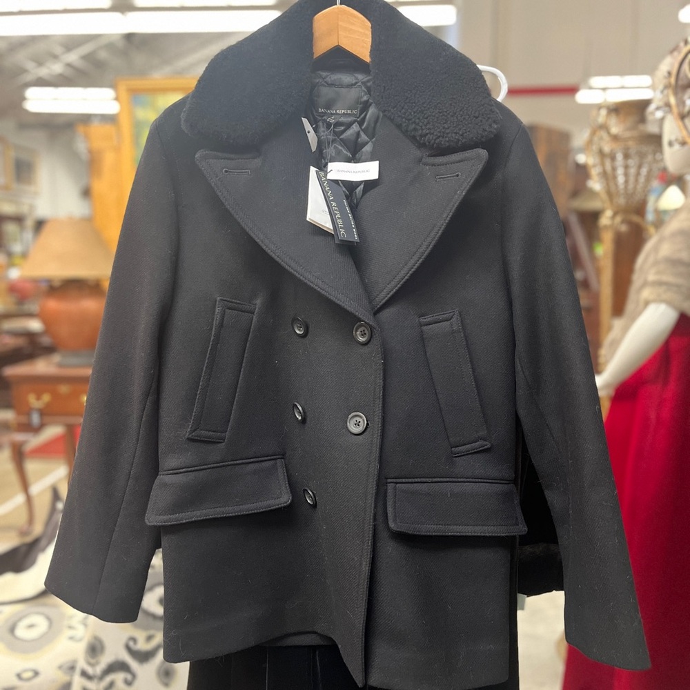 NWT Banana Republic Men’s Italian Wool Peacoat
